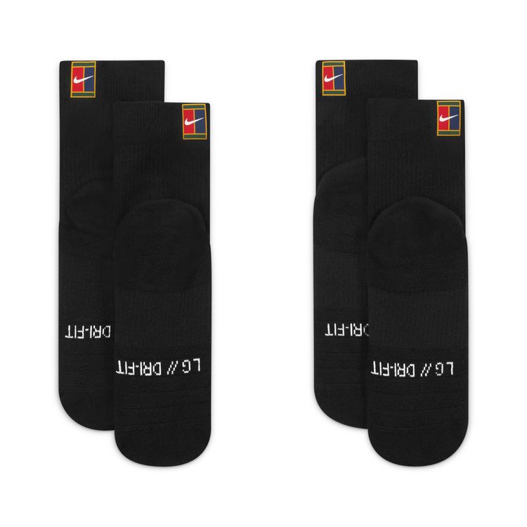 NIKECOURT MULTIPLIER MAX TENNIS ANKLE SOCKS (2 PAIRS) BLACK