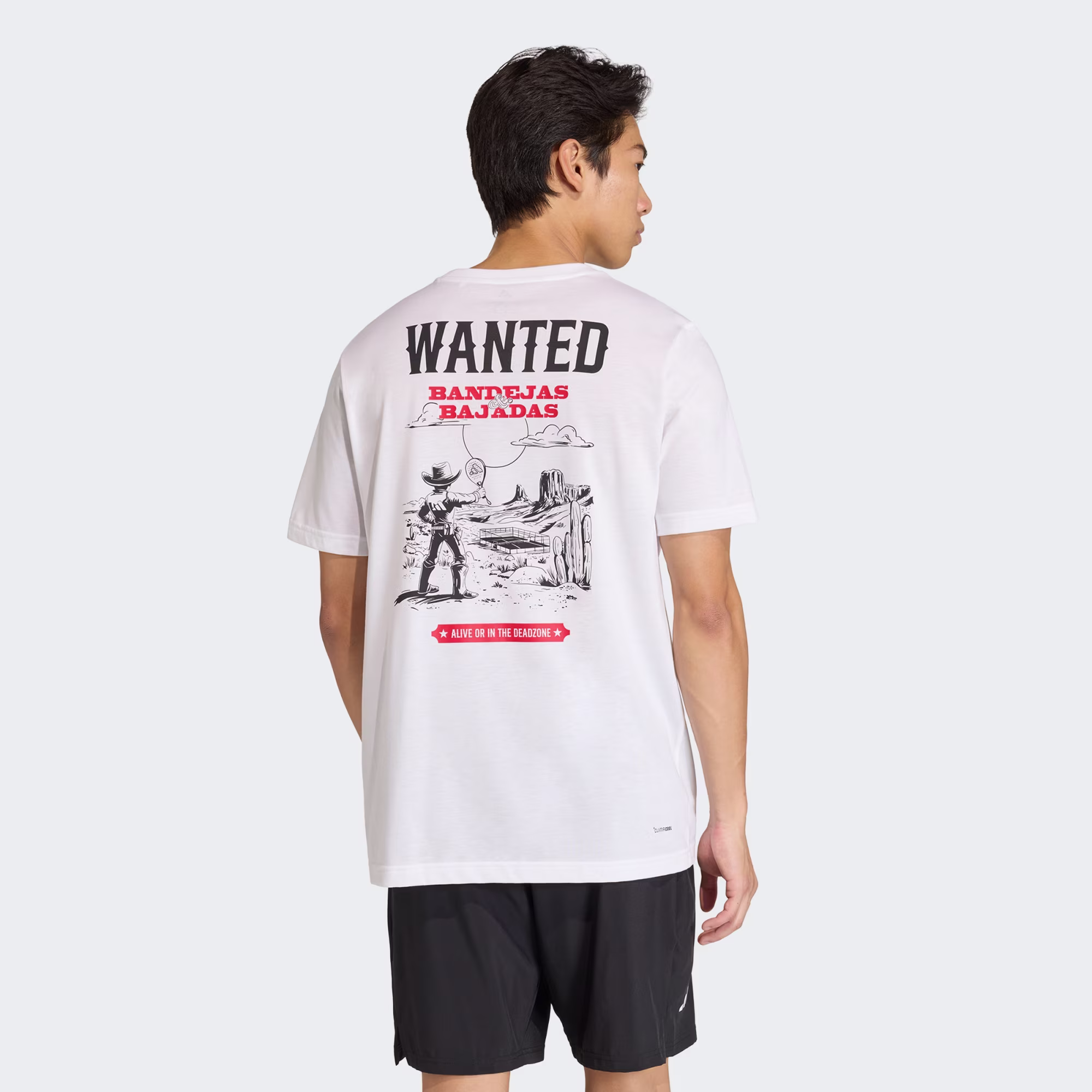 Padel Wanted Graphic T Shirt White Kb9433 23 Hover Model
