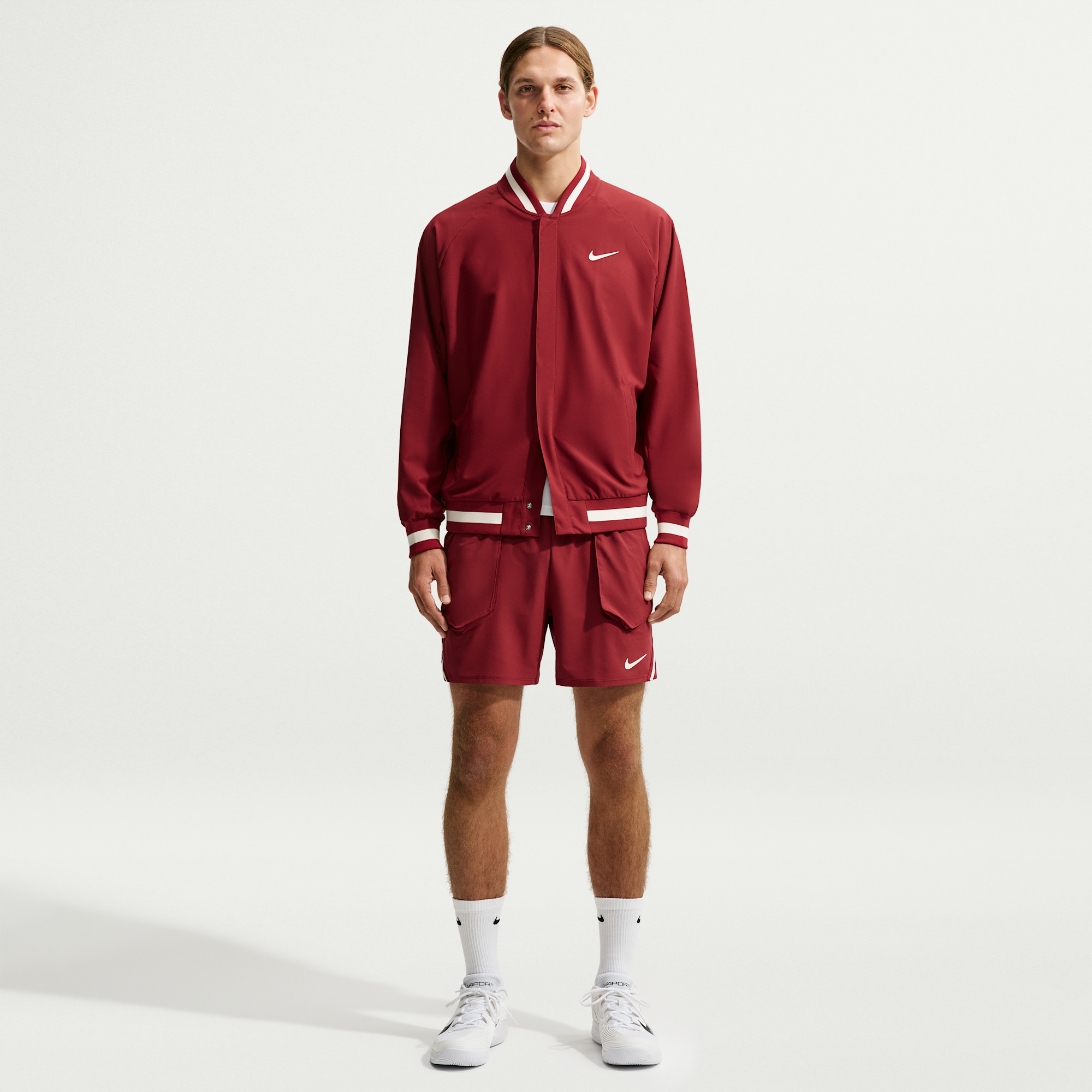 NIKECOURT SLAM RED MEN'S DRI-FIT TENNIS JACKET ג'קט טניס גברים נייקי — לבוש מלפנים