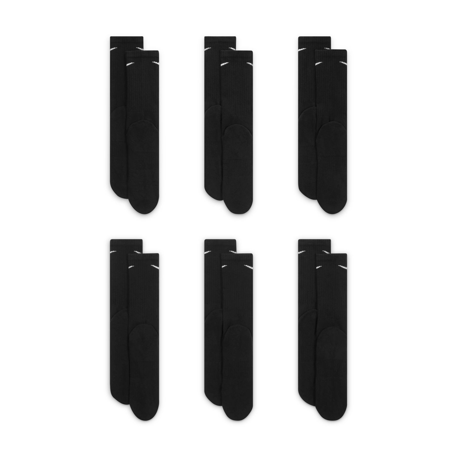 NIKE EVERYDAY CUSHIONED TRAINING CREW SOCKS (6 PAIRS) גרבי טניס נייקי
