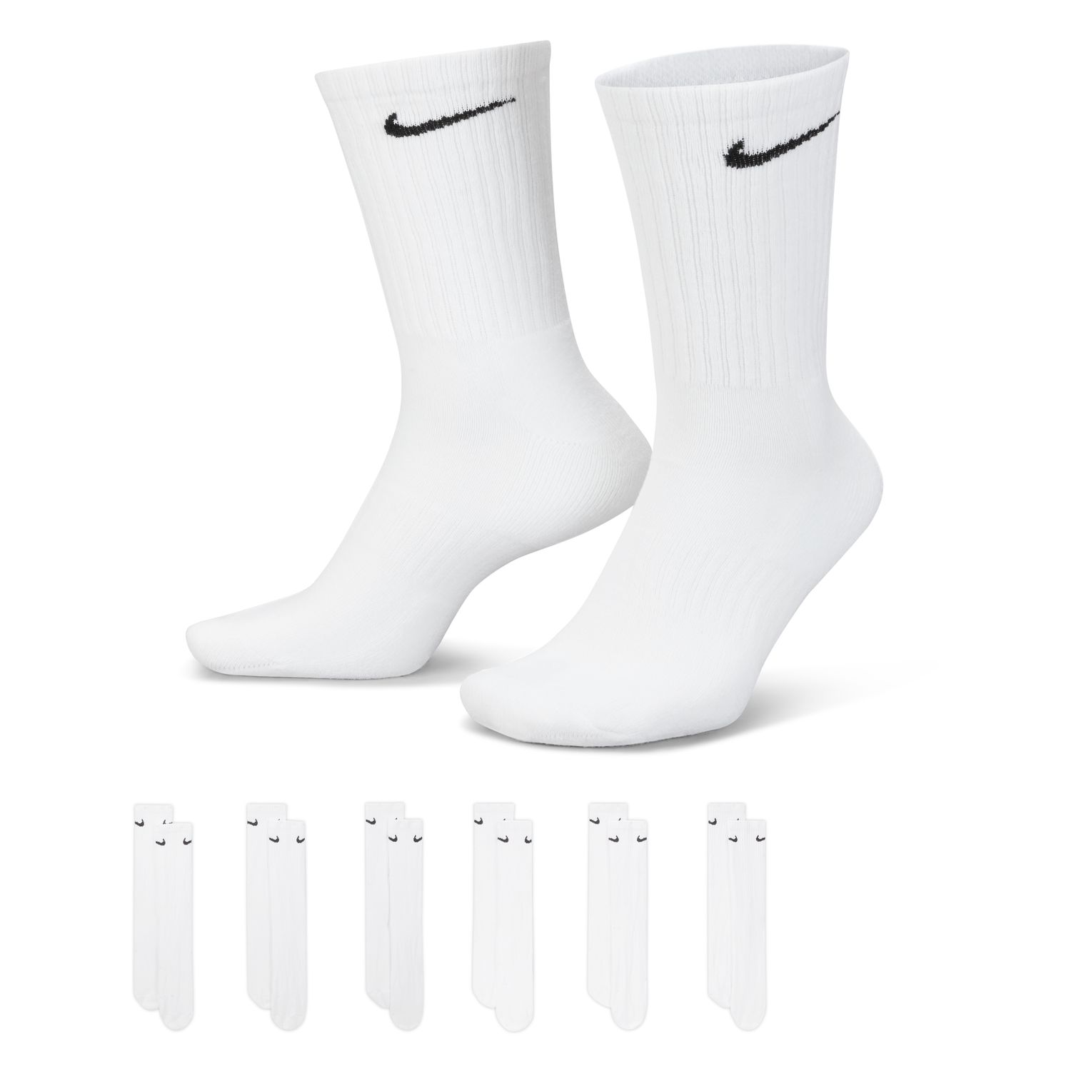 NIKE EVERYDAY CUSHIONED TRAINING CREW SOCKS (6 PAIRS) גרבי טניס נייקי